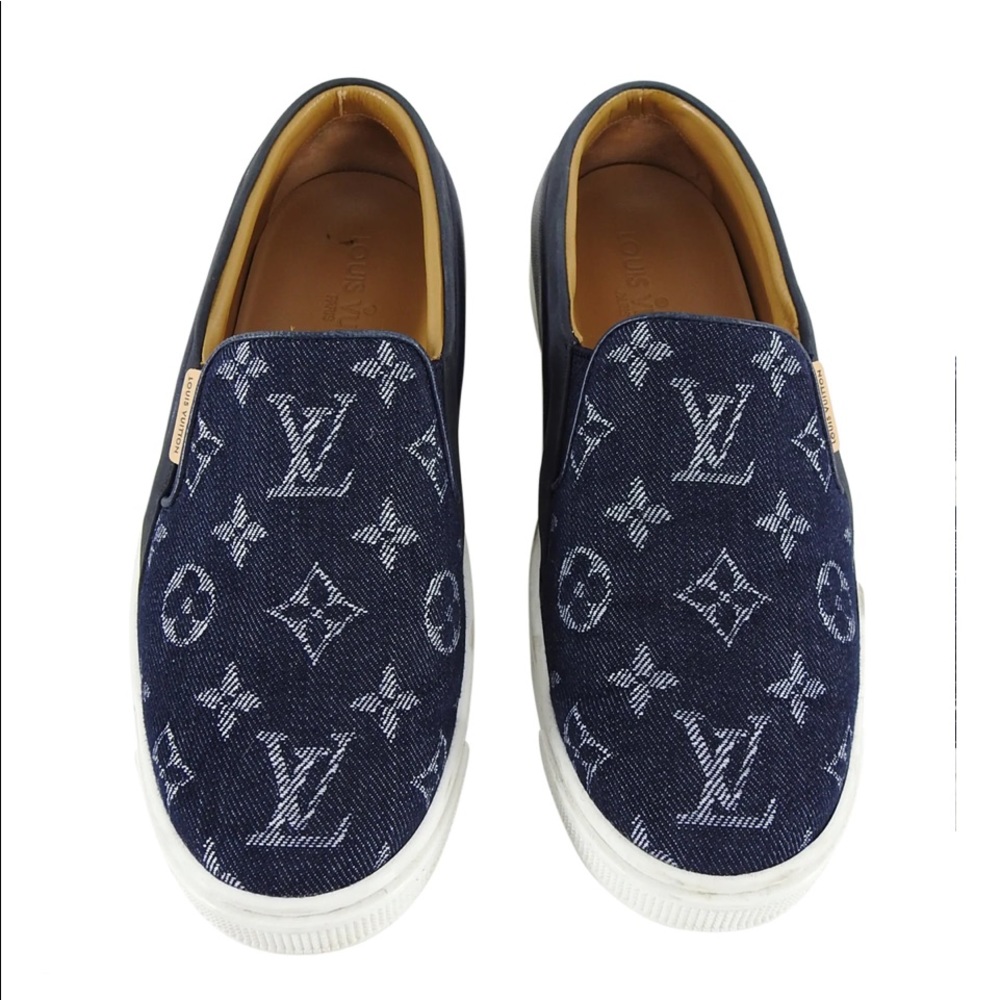 Authentic Louis Vuitton loafer denim comes with box and dust bags - Picture 2 of 8